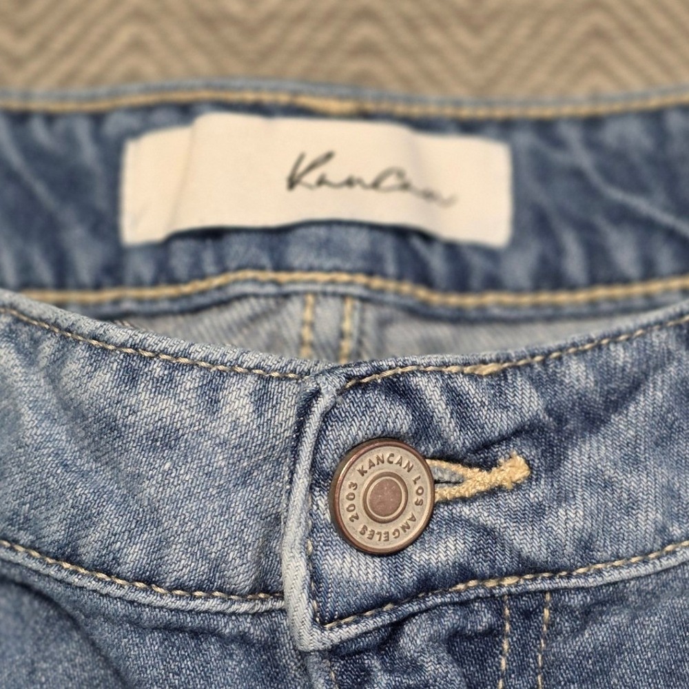 Kancan Jeans Women's Size 7 27‎ Distressed Boyfriend Jeans Blue Denim - Picture 3 of 7